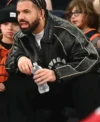 Buy Drake Knicks Game Black Bomber Leather Jacket For Sale