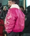 Buy Drake What’s Next Pink Oversized Bomber Jacket For Sale