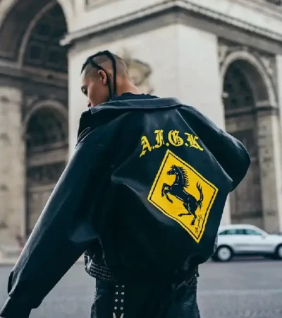 Buy Ferrari Racing A Few Good Kids Black Leather Jacket For Sale