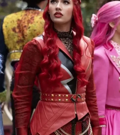 Buy Kylie Cantrall Descendants Wicked Wonderland 2026 Red Leather Jacket For Sale