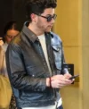 Buy Power Ballad 2026 Press Junket Nick Jonas Black Leather Jacket For Sale