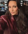 In The City 2026 Whitney Fransway Burgundy Leather Blazer