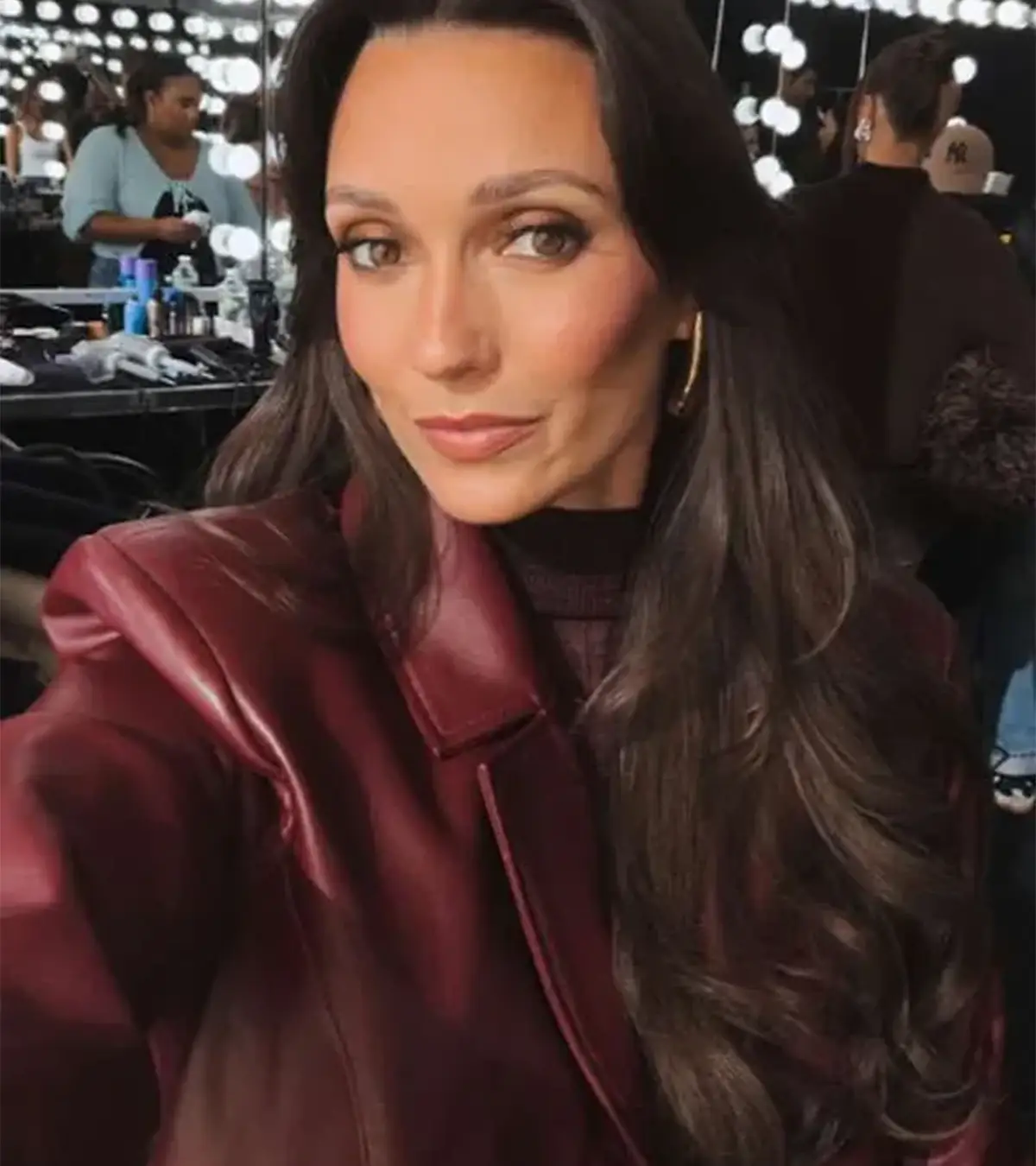 In The City 2026 Whitney Fransway Burgundy Leather Blazer