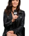 Buy The Royals Series Premiere Alexandra Park Black Biker Leather Jacket Sale