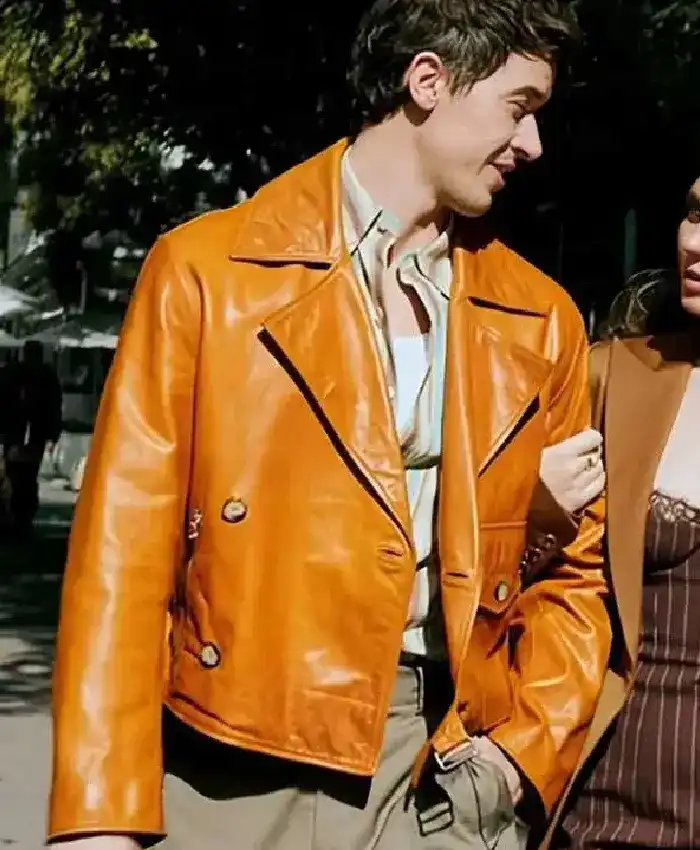 Buy Tom Blyth People We Meet on Vacation 2026 Alex Tan Brown Leather Jacket For Sale
