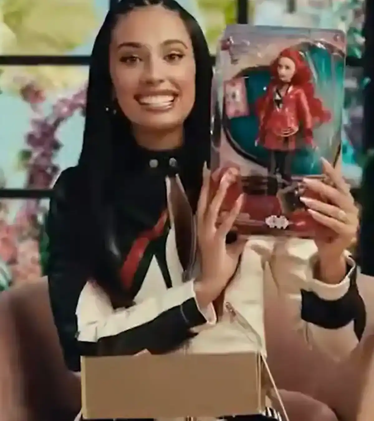 Buy Unboxing Red Doll Kylie Cantrall Black and White Biker Leather Jacket Sale