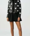 Buy Women Heart Fashion 2025 Black Leather Jacket For Sale