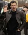 Callum Turner Street Style 2024 Brown Real Leather Jacket For Sale