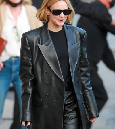Carey Mulligan Leather Trench Coat