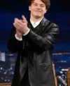 Charlie Heaton The Tonight Show 2026 Charlie Heaton Black Leather Blazer For Mens