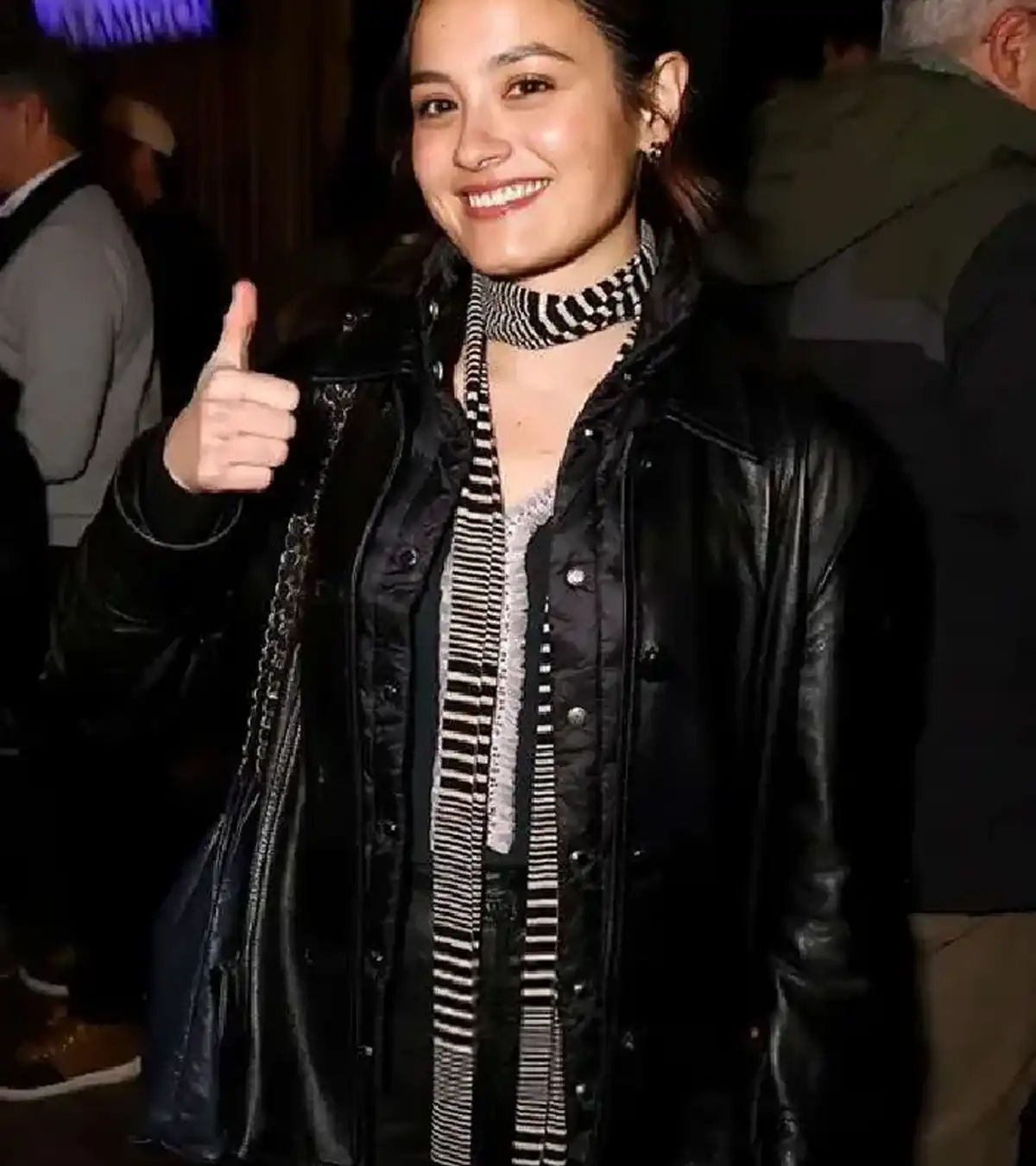 Chase Sui After Party 2026 Black Leather Jacket For Women