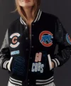 Chicago Cubs The Wild Collective Black Varsity Jacket