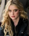 Claire Novak Supernatural TV Series Kathryn Newton Black Leather Bomber Jacket For Sale