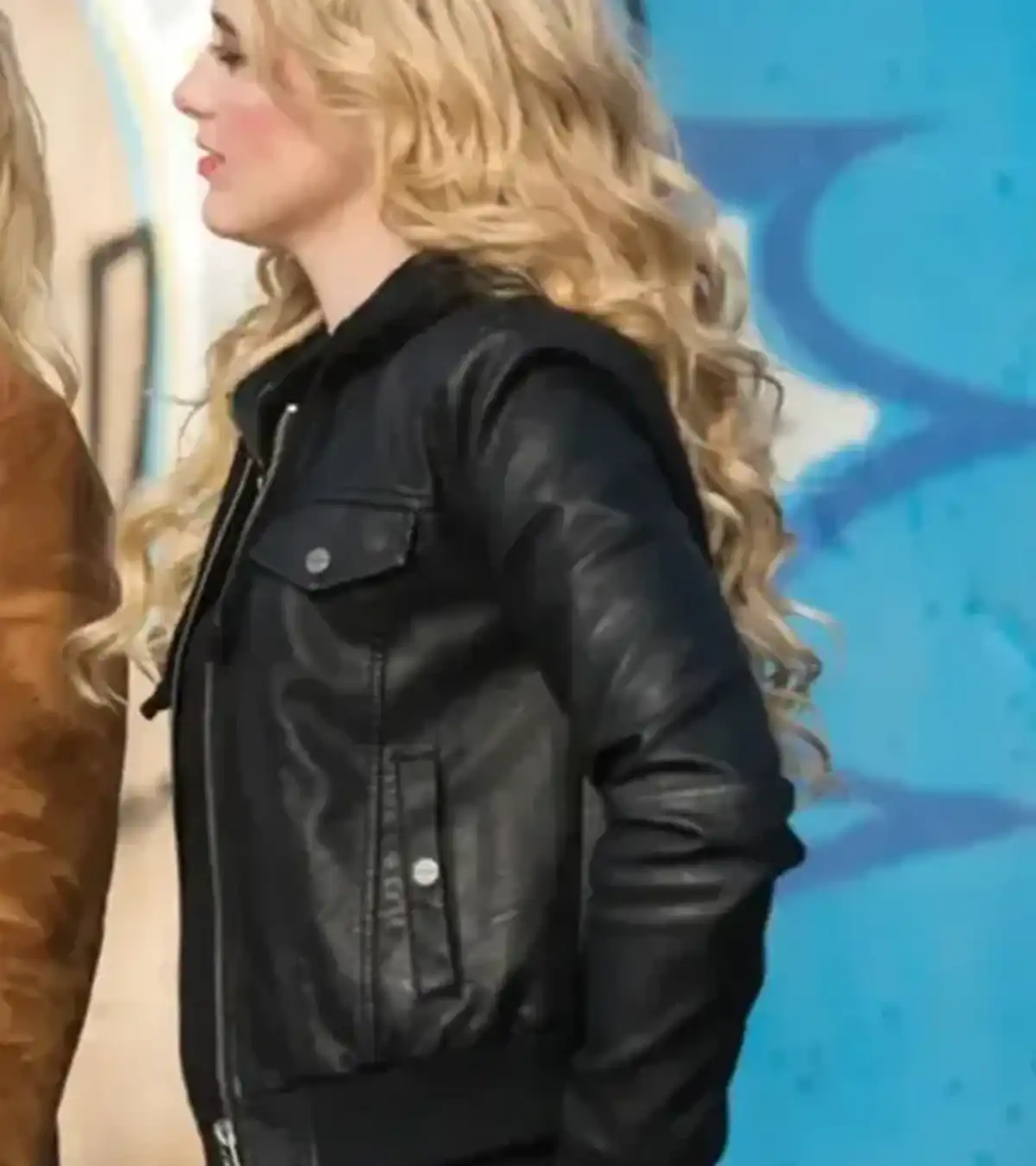 Claire Novak Supernatural TV Series Kathryn Newton Black Leather Bomber Jacket Sale