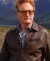 Conan O’Brien Must Go S02 2025 Brown Genuine Leather Jacket