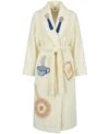 Perfect Breakfast Theme Chenille Bathrobe with Shawl Collar