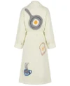 Perfect Breakfast Theme Chenille Bathrobe with Shawl Collar back