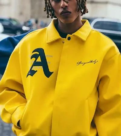 DONCARE AFGK Ferrari Yellow Leather Jacket