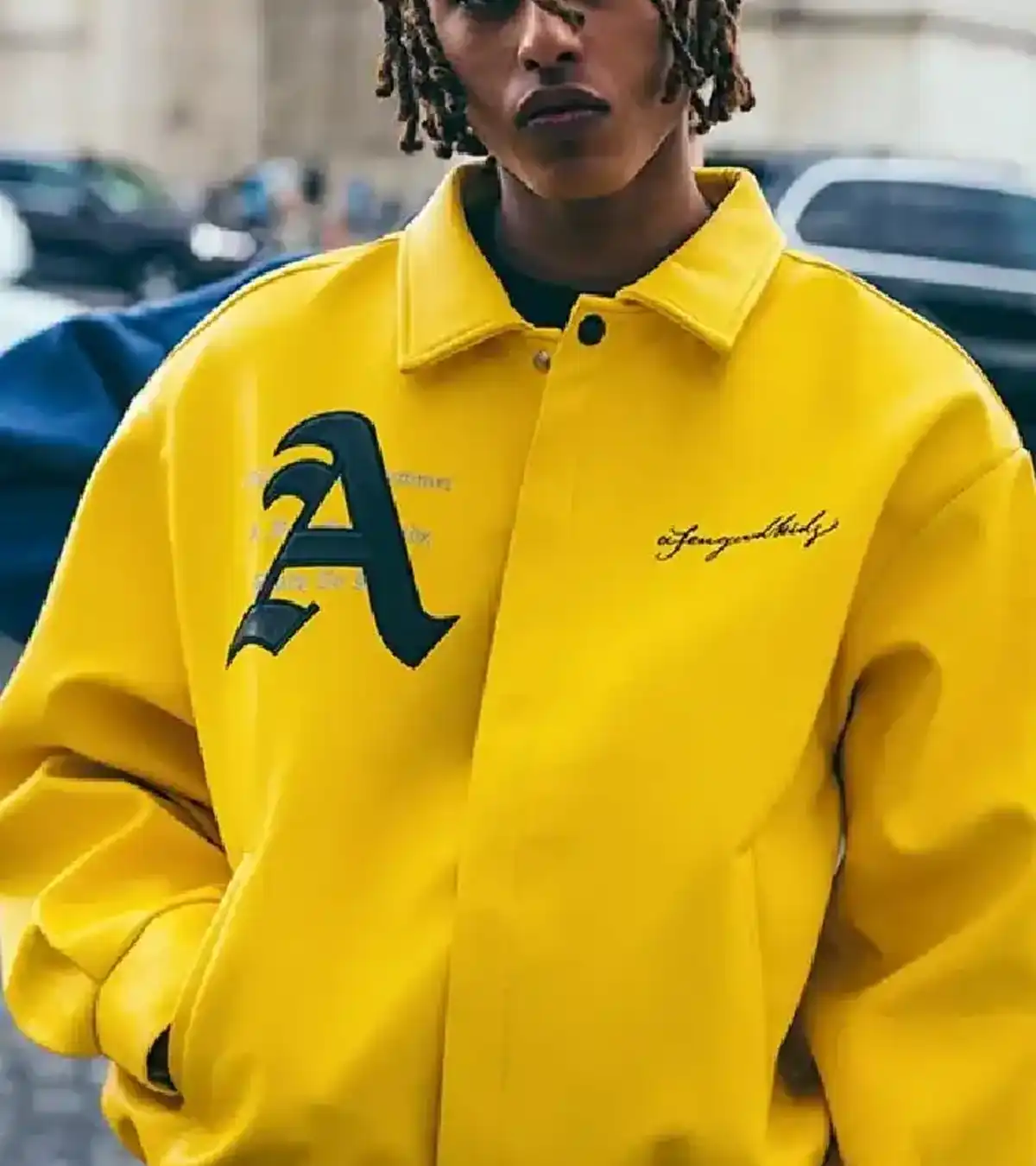 DONCARE AFGK Ferrari Yellow Leather Jacket