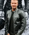 David Beckham’s Black Biker Leather Jacket