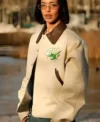 Dina Ayada Paris Fashion Week Beige Leather Jacket Sale
