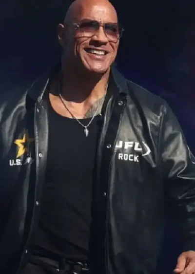 Dwayne Johnson The Rock Daytona 500 Black Leather Jacket For Men