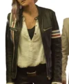 Eliza Coupe TV Series Future Man Tiger Black Motorcycle Leather Jacket For Sale