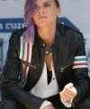 Eliza Coupe TV Series Future Man Tiger Black Motorcycle Leather Jacket Sale