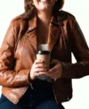 Ella Bright TV Series Off Campus Hannah Wells Brown Leather Jacket