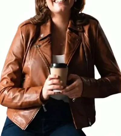 Ella Bright TV Series Off Campus Hannah Wells Brown Leather Jacket
