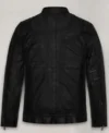 Elon Musk Belted Collar Black Leather Jacket Sale
