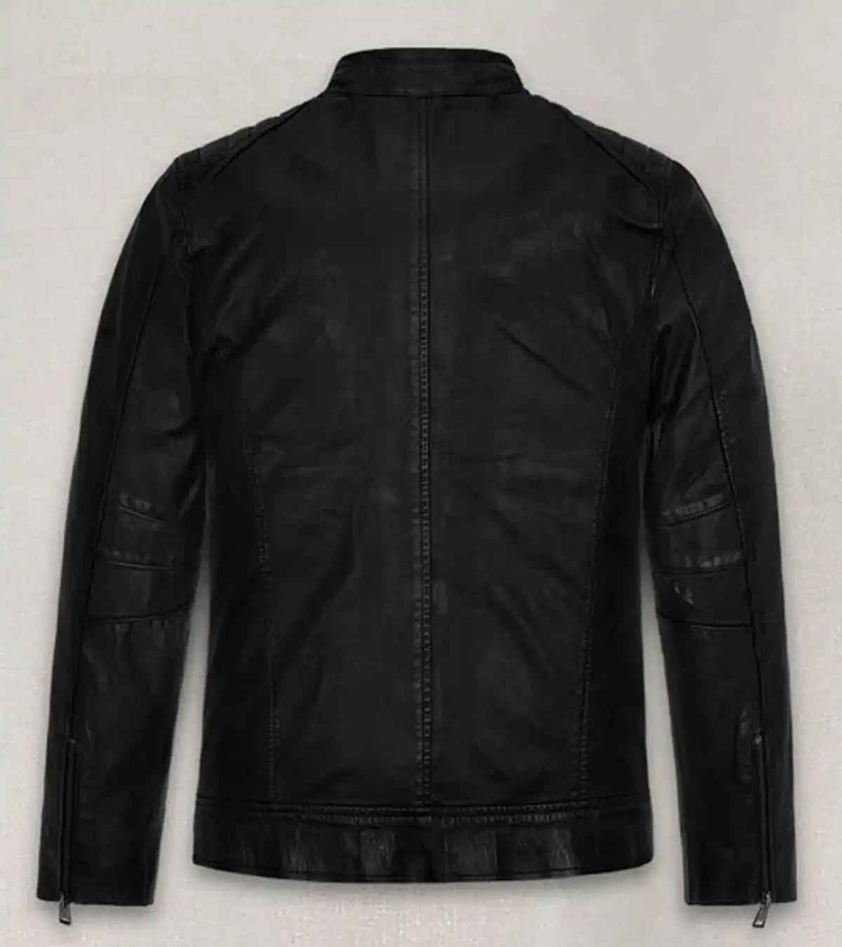 Elon Musk Belted Collar Black Leather Jacket Sale
