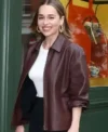 Emilia Clarke The World According to Craft London 2026 Brown Leather Jacket For Men and Women