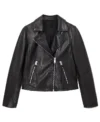 Emma Laird Mint TV Series Mint S01 Shannon Black Leather Biker Jacket For Men and Women