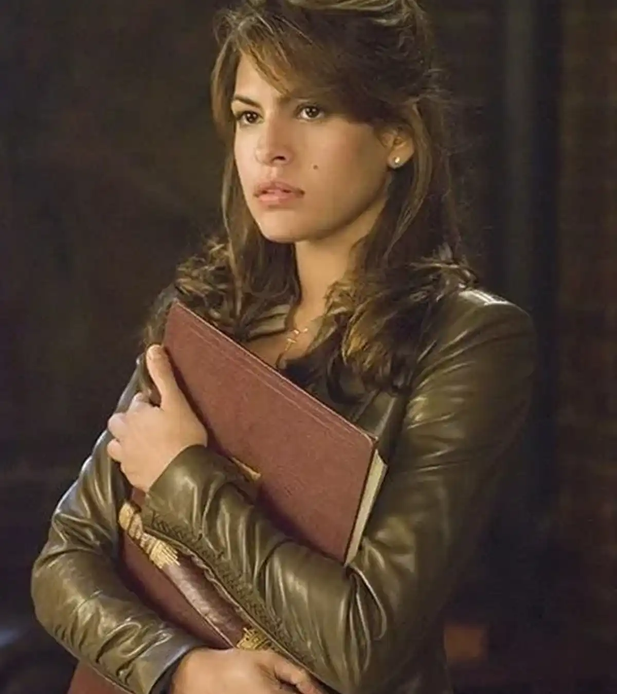 Eva Mendes Movie Ghost Rider Roxanne Simpson Brown Leather Blazer Jacket
