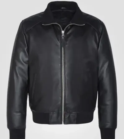 FIFA World Cup 2026 Felix Auger Aliassime Black Bomber Leather Jacket For Sale