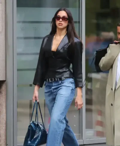 Fashion Streets Of Milan 2026 Dua Lipa Leather Blazer