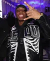 Fergie Baby Adidas Originals Store x Ferg and Friends Event 2026 Black Leather Skeleton Jacket Front