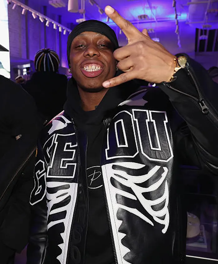 Fergie Baby Adidas Originals Store x Ferg and Friends Event 2026 Black Leather Skeleton Jacket Front