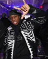 Fergie Baby Adidas Originals Store x Ferg and Friends Event 2026 Black Leather Skeleton Jacket Right