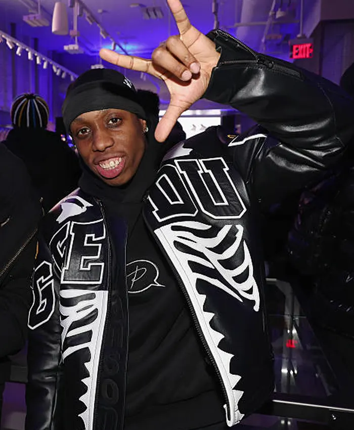 Fergie Baby Adidas Originals Store x Ferg and Friends Event 2026 Black Leather Skeleton Jacket Right