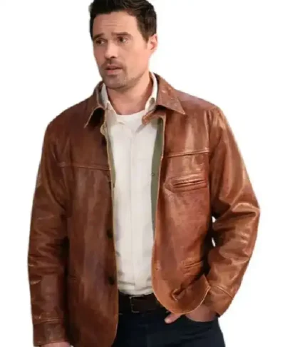 Found S02 Mark Trent Brown Leather Jacket