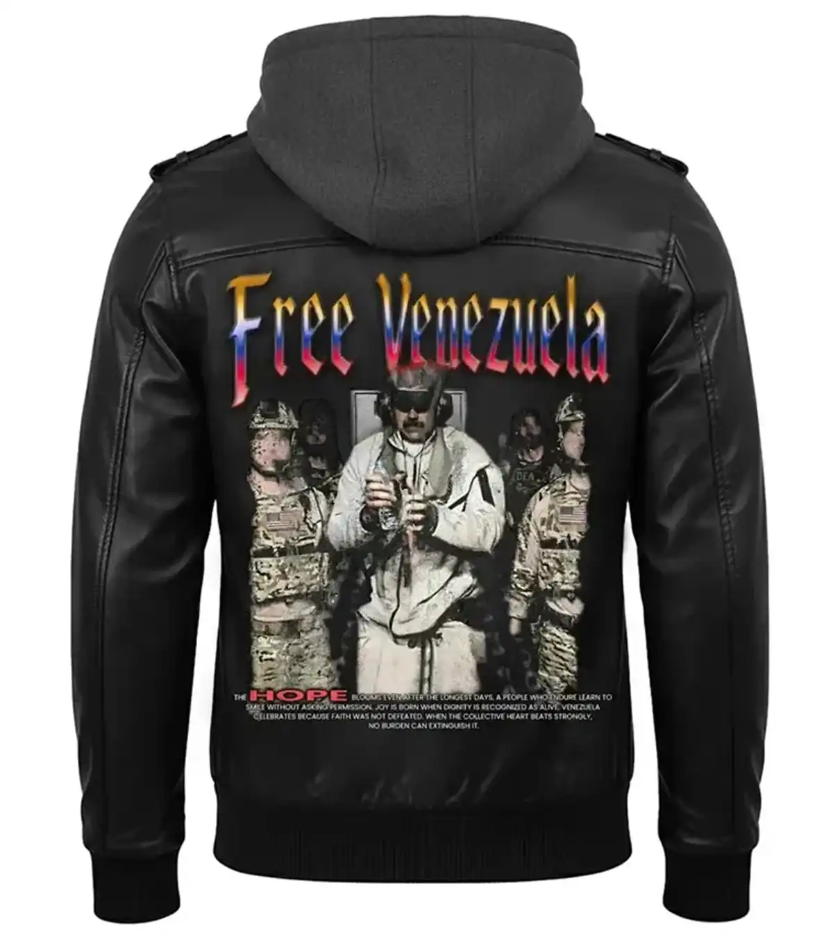 Free Venezuela Premium Real Leather Biker Jacket