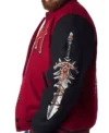 Game Horde World of Warcraft Maroon and Black Varsity Jacket for Men and Women Right
