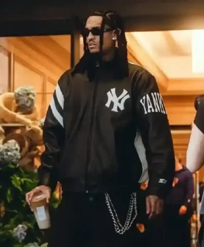 Get New York Yankees Jordan Clarkson Starter Vintage Black White Leather Jacket For Men and Women