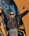 Gillian Jacobs The Musical 2026 Event Abigail Brown Leather Jacket For Women