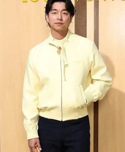 Gong Yoo Louis Vuitton SS27 Yellow Leather Jacket For Sale