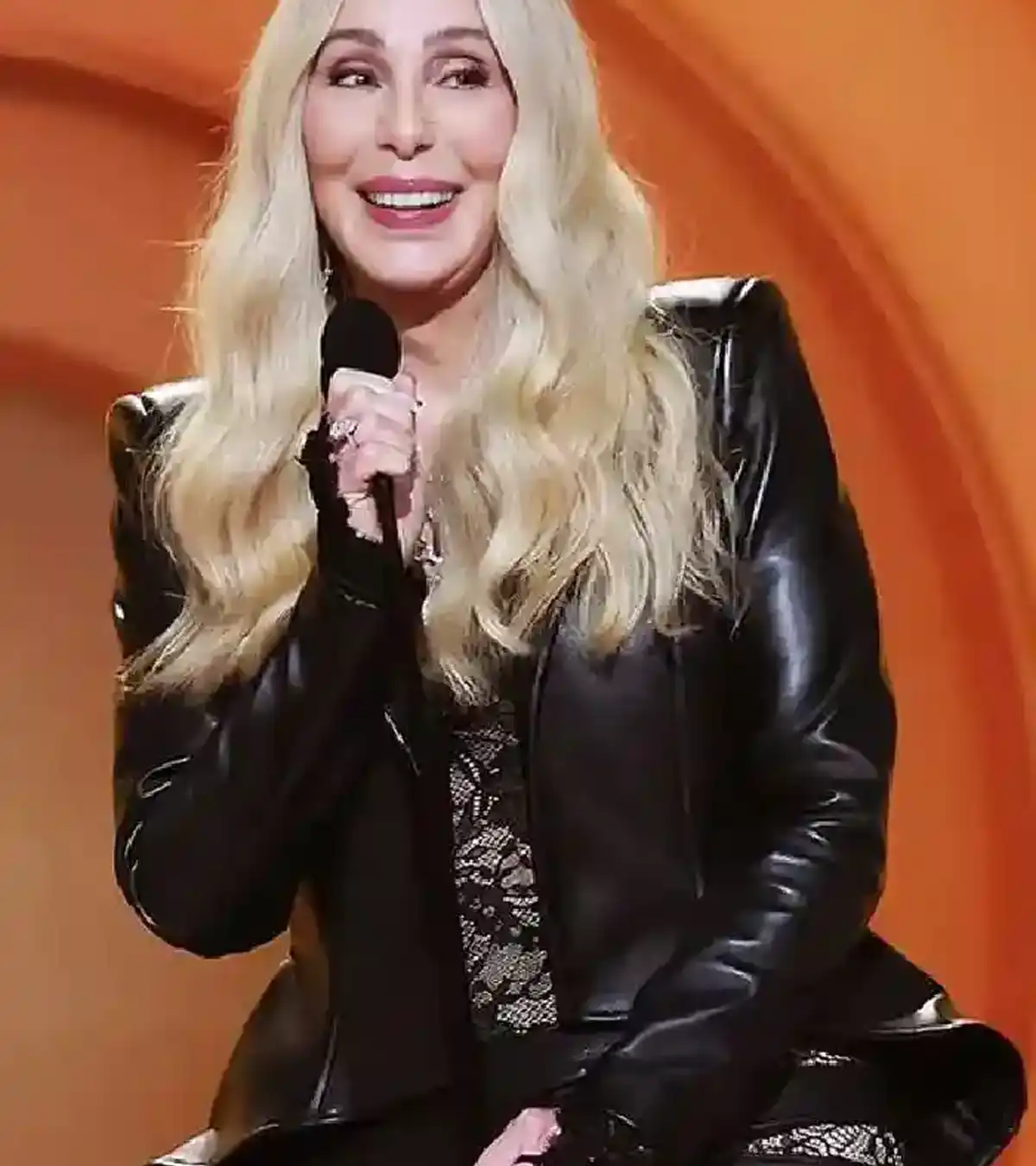Grammy Awards Cher Black Leather Jacket