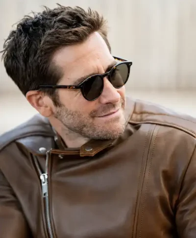 Gyllenhaal Bronco In The Grey 2026 Jake Brown Biker Leather Jacket For Men and Women