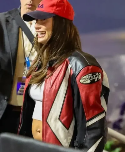 Hailey Bieber Billie Eilish’s Concert Motorcycle Genuine Leather Jacket